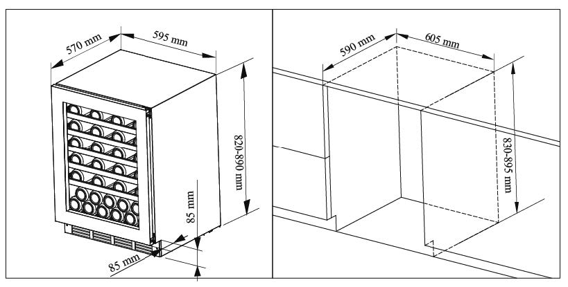 Винный шкаф под столешницу шириной 60